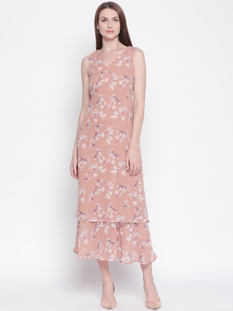 

Forever Glam by Pantaloons Women Nude-Coloured Floral Printed A-Line Dress