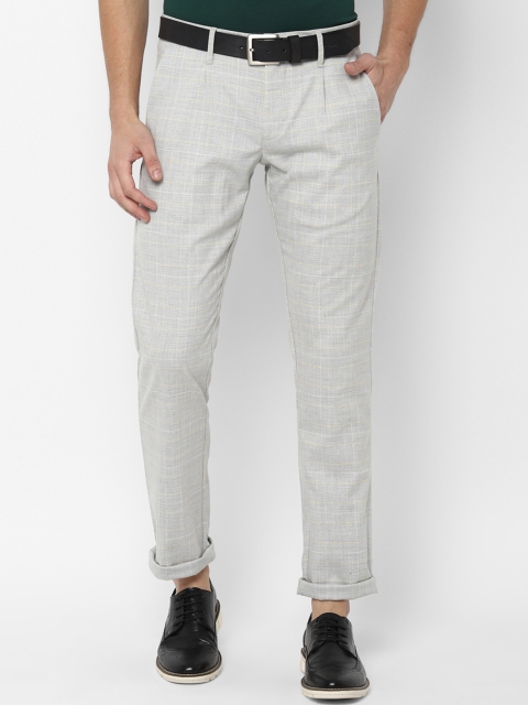 

Allen Solly Men Grey Slim Fit Checked Regular Trousers