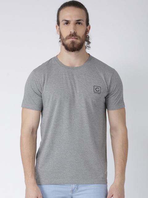 

GRIFFEL Men Grey Solid Round Neck T-shirt
