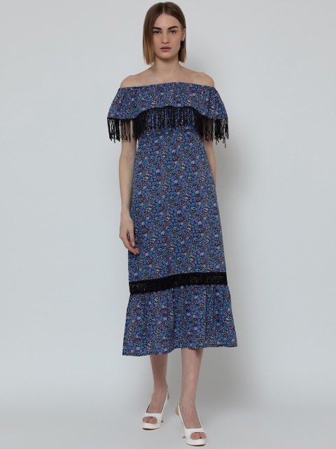 

DODO & MOA Women Blue Printed Sheath Dress