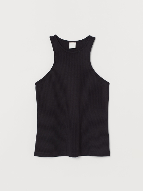 

H&M Women Black Ribbed Vest Top
