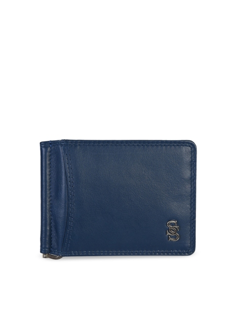 

Second SKIN Men Blue Solid Genuine Leather Money Clip