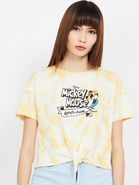

Ginger by Lifestyle Women Yellow Printed Pure Cotton Top