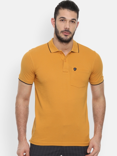 

Van Heusen Sport Men Mustard Yellow Solid Polo Collar T-shirt