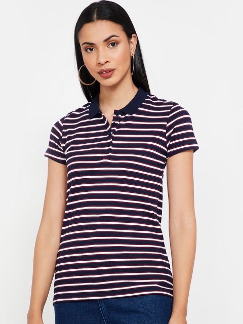 

Bossini Women Navy Blue Striped Top