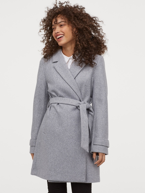 

H&M Women Grey Short Coat
