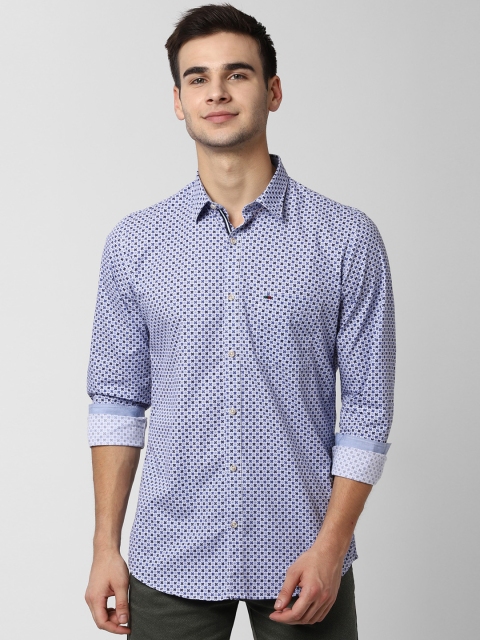 

Peter England Casuals Men Blue Slim Fit Printed Casual Shirt
