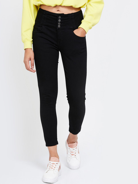 

Ginger by Lifestyle Women Black Slim Fit Mid-Rise Clean Look Jeans