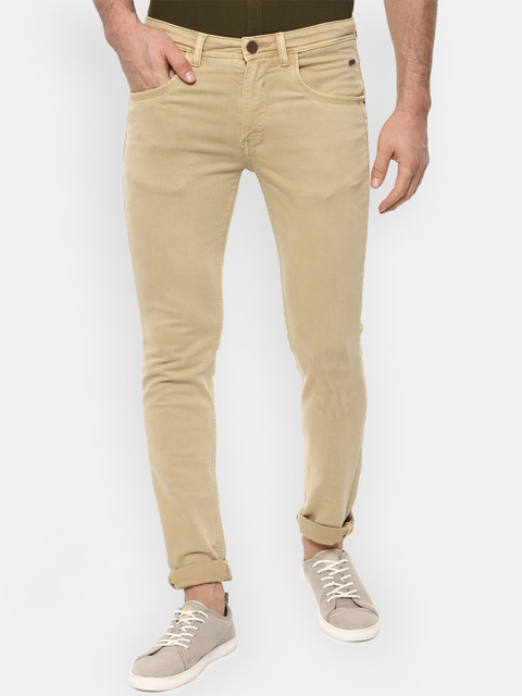 

V Dot Men Khaki Skinny Fit Mid-Rise Clean Look Stretchable Jeans
