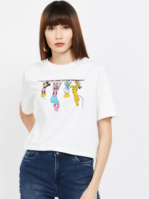 

Ginger by Lifestyle Women Off-White Printed Top
