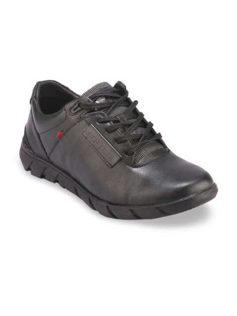 

Red Chief Men Black Leather Sneakers