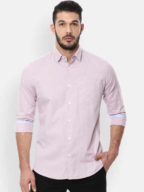 

Van Heusen Sport Men Pink & White Slim Fit Checked Casual Shirt