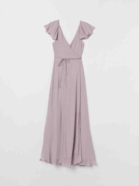 

H&M Women Purple Solid Long Wrap Dress