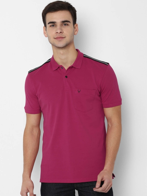 

Allen Solly Men Pink Striped Polo Collar T-shirt