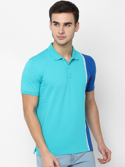 

Allen Solly Sport Men Blue Colourblocked Polo Collar T-shirt