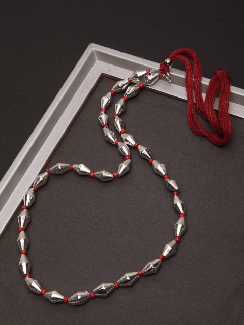 

Infuzze Silver-Toned & Red Brass-Plated Handcrafted Necklace