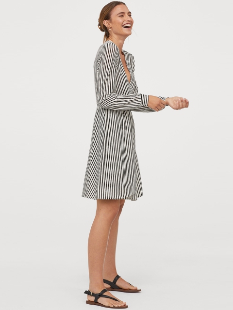

H&M Women Black V-Neck Jersey Dress