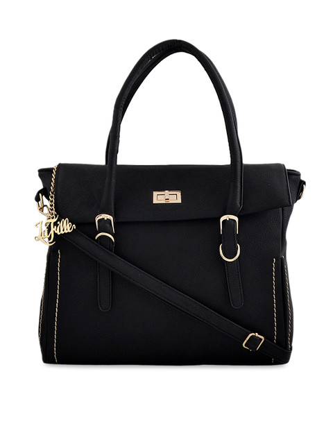 

LaFille Black Solid Handheld Bag