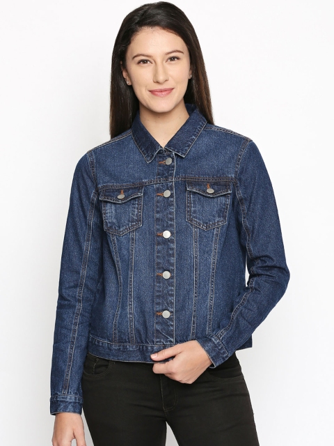 

SF JEANS by Pantaloons Women Blue Solid Denim Jacket