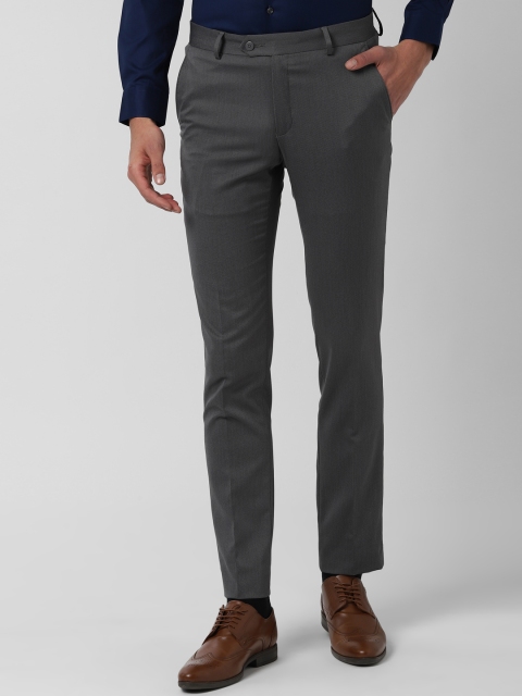 

Peter England Men Grey Slim Fit Solid Formal Trousers
