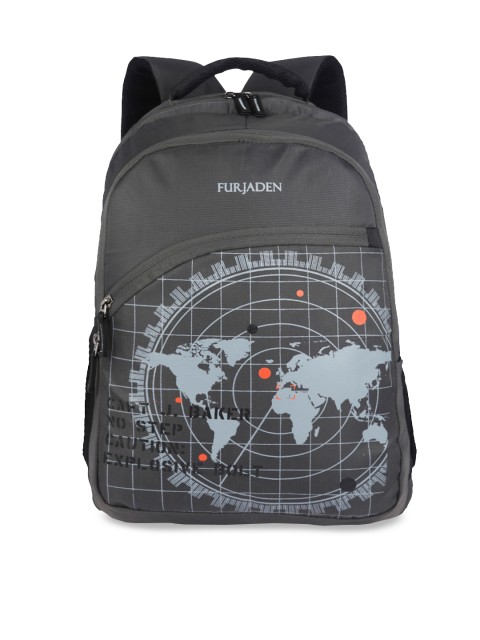 

FUR JADEN Unisex Grey Graphic Backpack