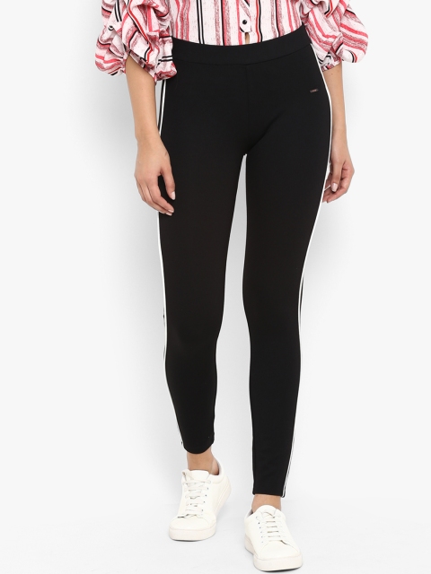 

FOSH Women Black Solid Skinny-Fit Treggings