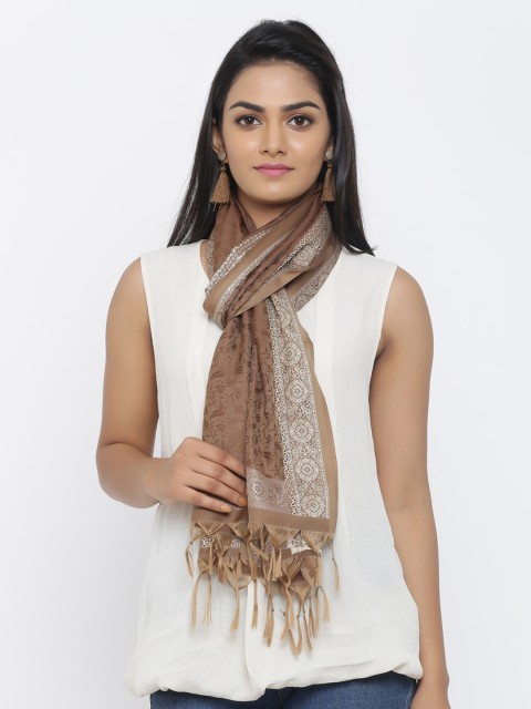 

SOUNDARYA Women Brown Woven Design Stole