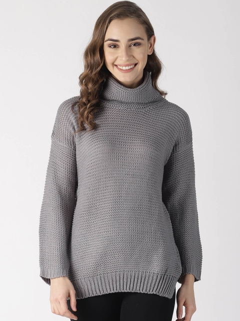 

Blue Saint Women Grey Solid Pullover Sweater