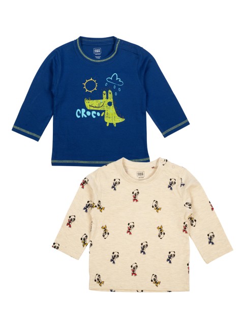 

MeeMee Boys Pack Of 2 Printed Round Neck T-shirt, Multi