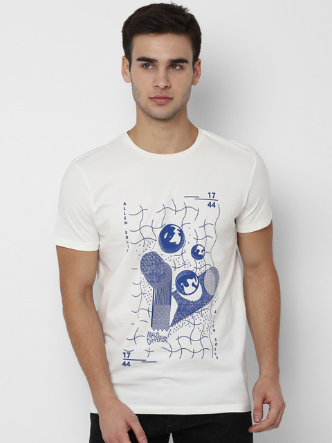 

Allen Solly Sport Men White Blue Printed Round Neck T-shirt