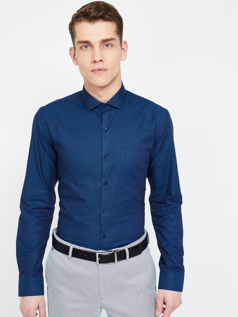 

CODE by Lifestyle Men Blue Slim Fit Printed Formal Shirt