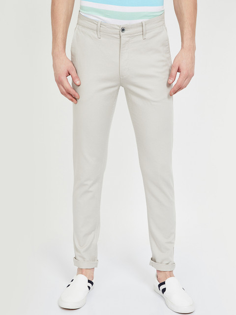 

CODE by Lifestyle Men Grey Slim Fit Solid Regular Trousers