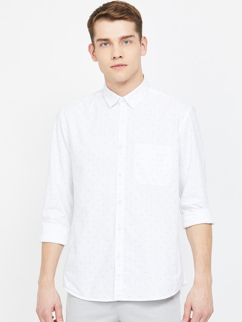 

CODE by Lifestyle Men White & Grey Slim Fit Printed Casual Shirt