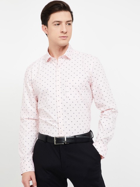 

CODE by Lifestyle Men Pink & Black Slim Fit Printed Casual Shirt