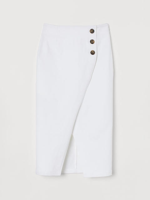 

H&M Women White Solid Pencil Skirt