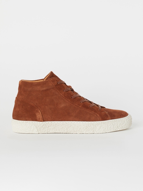 

H&M Men Brown Solid Hi-Tops
