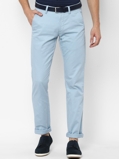 

Allen Solly Men Blue Slim Fit Solid Regular Trousers