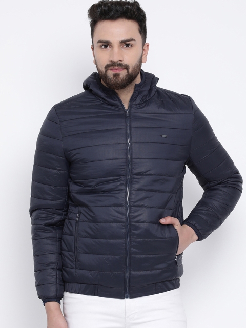 

Richlook Men Navy Blue Solid Lightweight Hooded Puffer Jacket