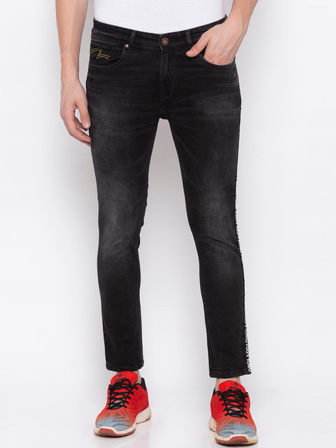 

SPYKAR Men Black Tapered Fit Mid-Rise Clean Look Jeans