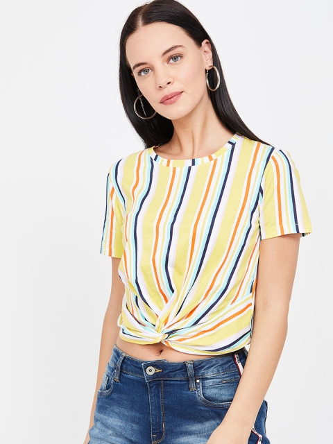 

Ginger by Lifestyle Women Yellow Striped Top