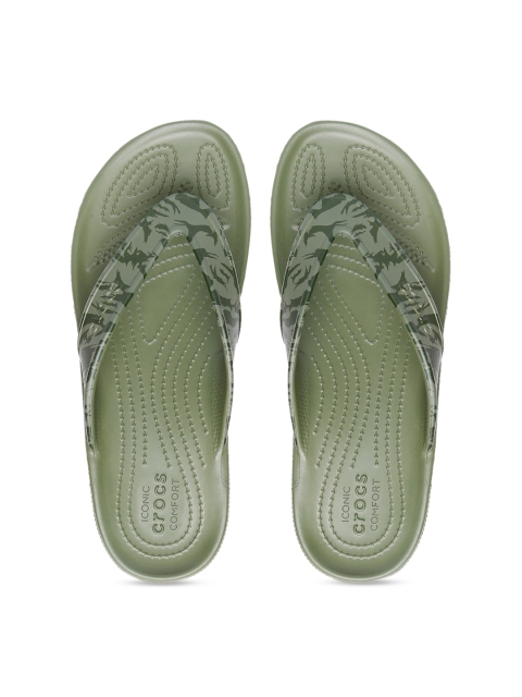 

Crocs Women Green Printed Thong Flip-Flops