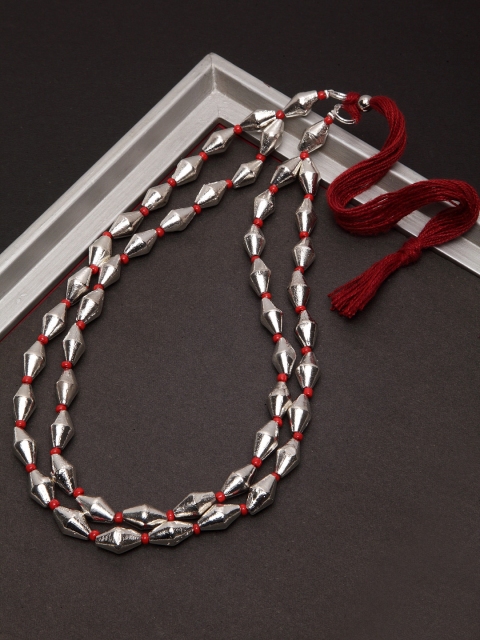 

Infuzze Silver-Toned & Red Brass-Plated Layered Necklace