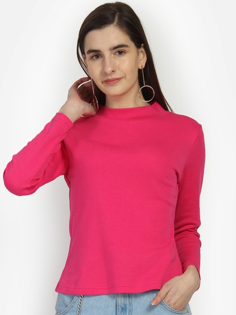 

Yaadleen Women Pink Solid Sweatshirt
