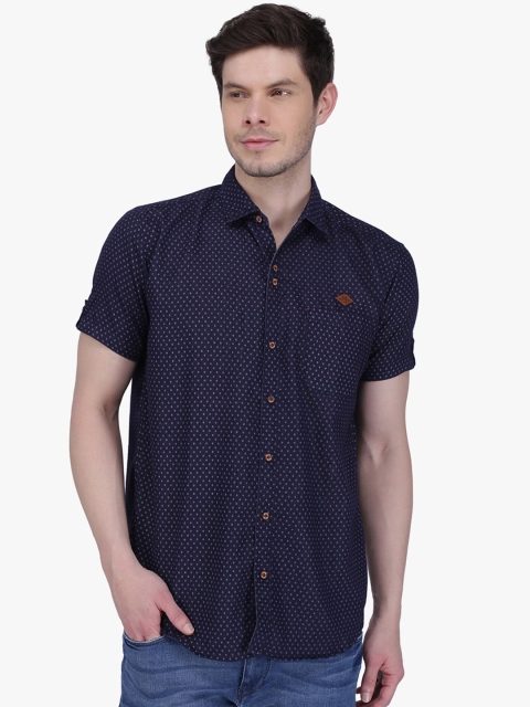 

Kuons Avenue Men Blue Smart Slim Fit Printed Casual Shirt