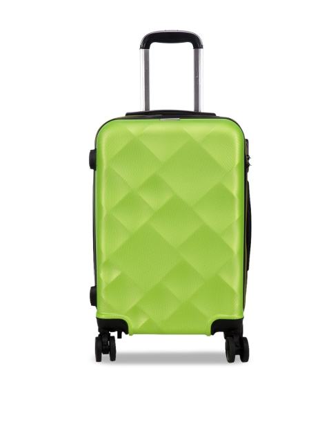 

Teakwood Leathers Green Textured Hard-Sided Cabin Trolley Suitcase
