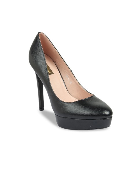 

Flat n Heels Women Black Solid Pumps