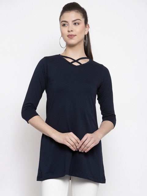 

Kalt Navy Blue Solid Tunic