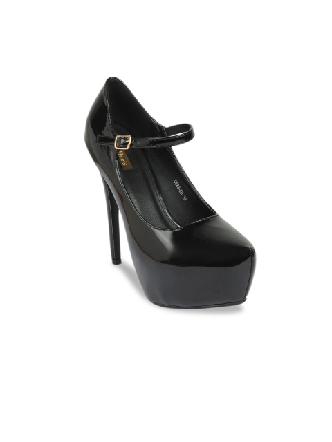 

Flat n Heels Women Black Solid Pumps