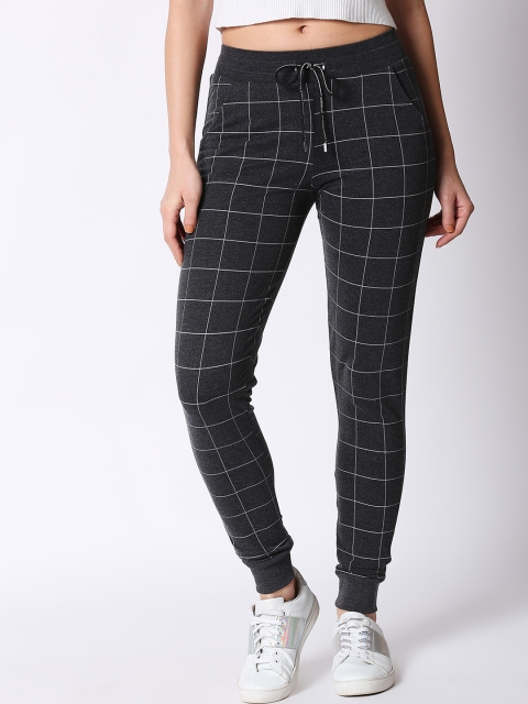 

I like me Womens Charcoal Grey Checked Regular Fit Joggers