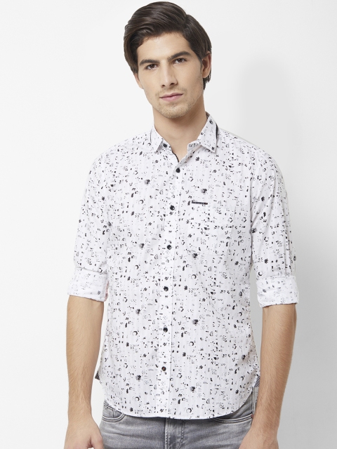 

Killer Men White & Black Regular Fit Printed Casual Shirt